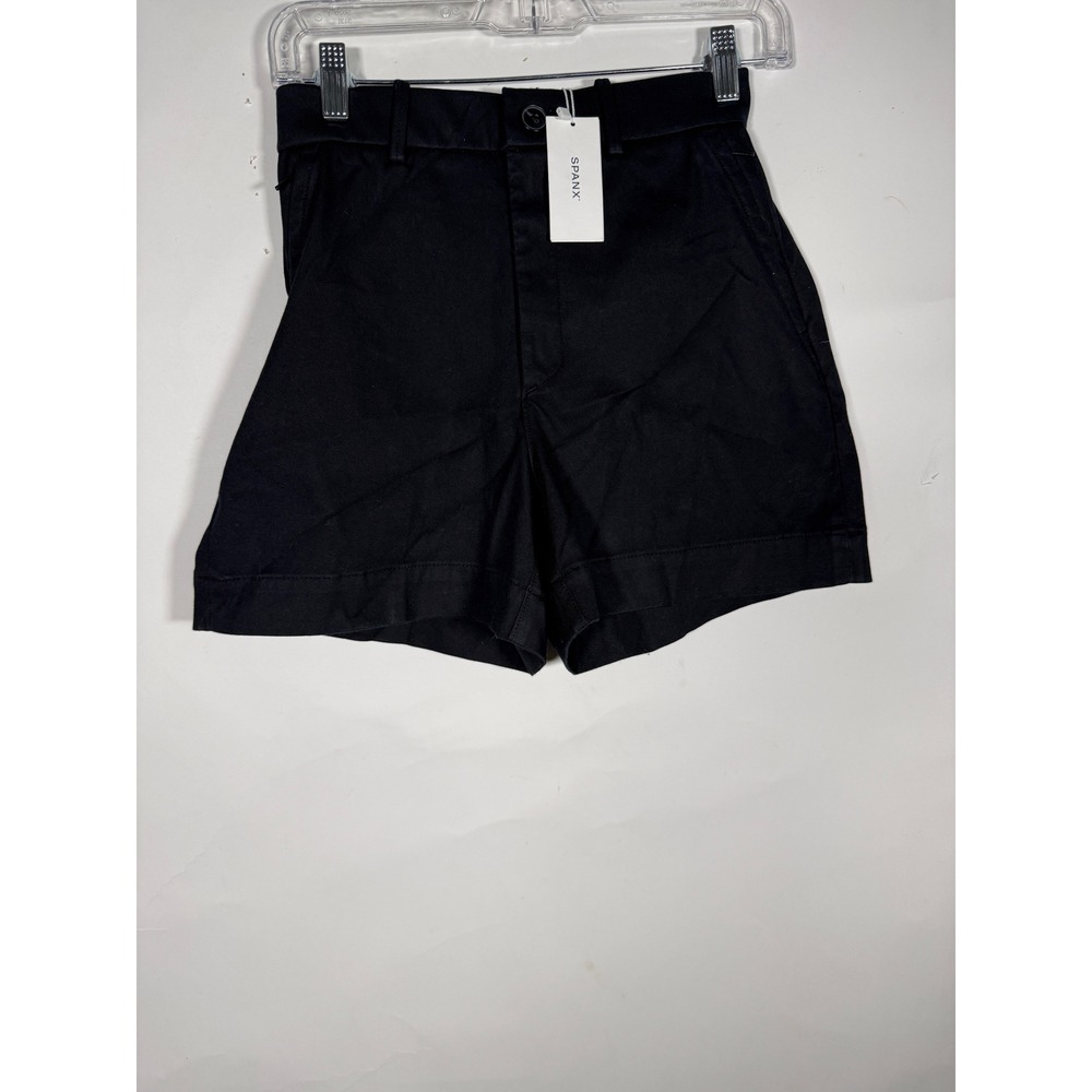 Spanx Stretch Twill Shorts 4" Black High Rise 21282R Womens Size XS New
